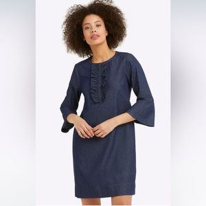 NWT Draper James Chambray Ruffle Shift Dress